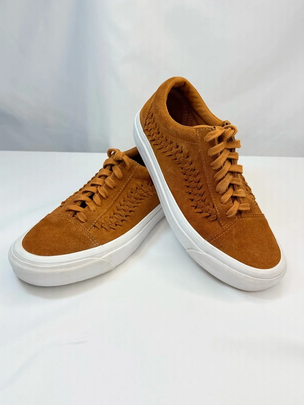 Vans Old Skool Weave DX Mens 5.5/Womens 7 Low-Top Glazed Ginger Suede Sneakers